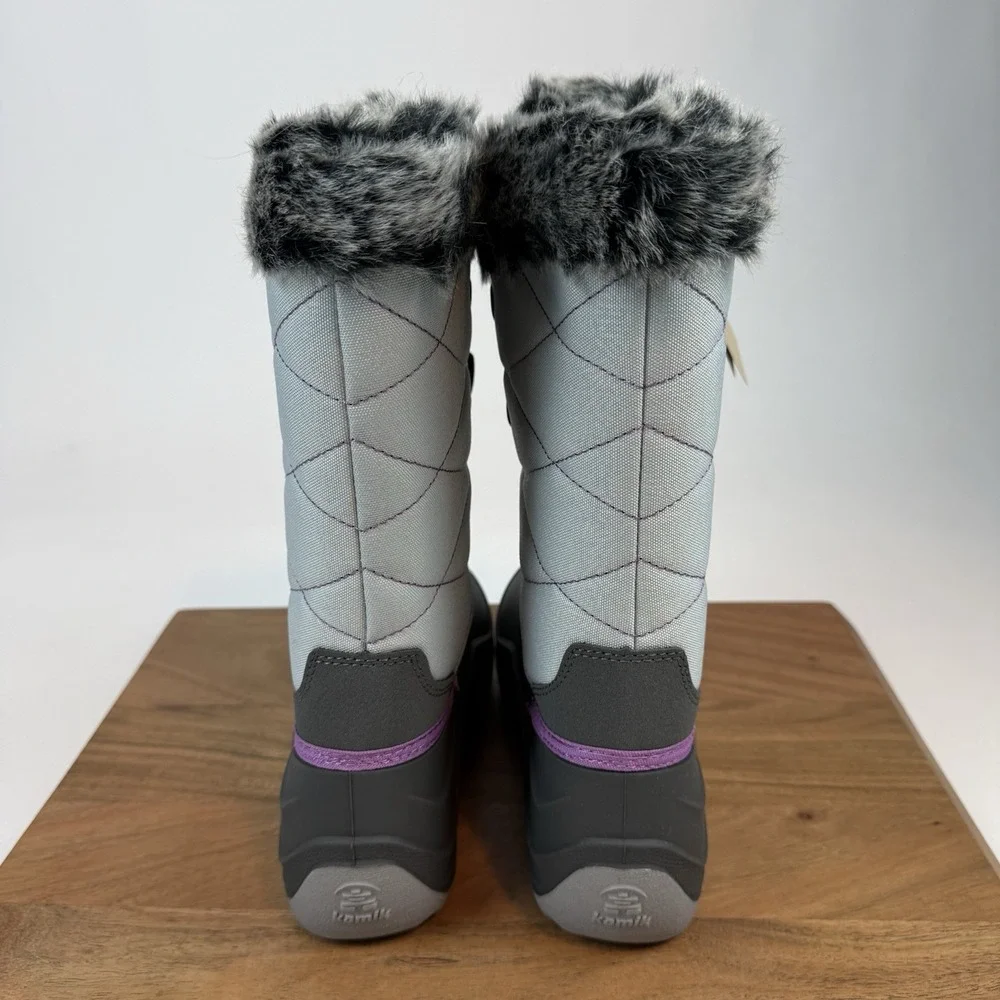 New Kids Kamik Snow Angel Gray Waterproof Insulated Snow Winter Boots Size‎ 6 Y